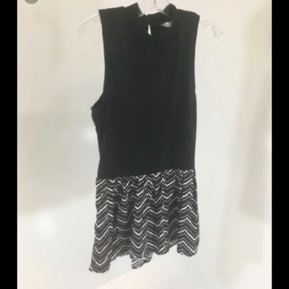 CANDIES CANDIES, Woman’s Black Casual Mix Peplum Tank Top size L, NWT - Picture 4 of 7